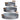 Ellis Set of Three Round Galvanised Steel Trays with Wooden Handles