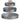 Ellis Set of Three Round Galvanised Steel Trays with Wooden Handles