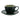 Bali Dark Green Porcelain Cup & Saucer – Glazed Finish with Tropical Leaf Design