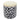 London Leo Medium Canister – Black & White Stoneware with Gold Lid