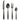 Frea Cutlery Set by Bloomingville - Set for 4 (16 pieces) - Matt Black