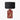 Landscape Red Hand Painted Metal Table Lamp with Black Cylinder Shade