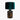 Landscape Black Hand Painted Table Lamp with Forest Green Velvet Shade