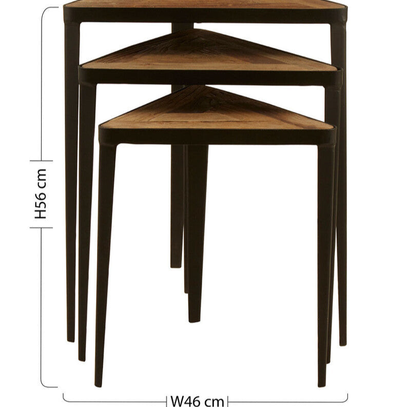 Table Labeling Triangular Benjamin Set of Three Triangular Tables – Kiki Living