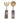 Bowerbird Agata Grey & Gold Serving Set – Semi-Precious Agate Handle Spoon & Fork