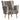 Amine Grey & White Chair – Textured Upholstered Seat with Mango Wood Legs