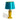 Milkshake Table Lamp with Blue Shade – Retro Yellow Base With Blue Shade