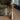 Round Wooden Side Table – Dark Mango Wood with Brass Effect Metal Detail